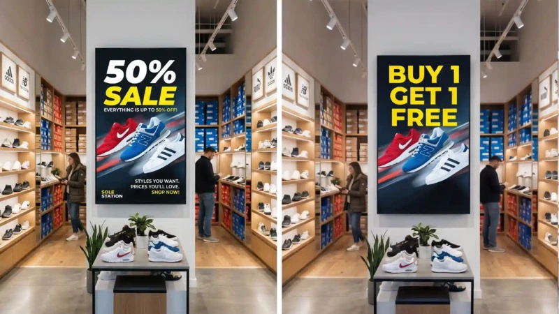 A/B testing digital signage content
