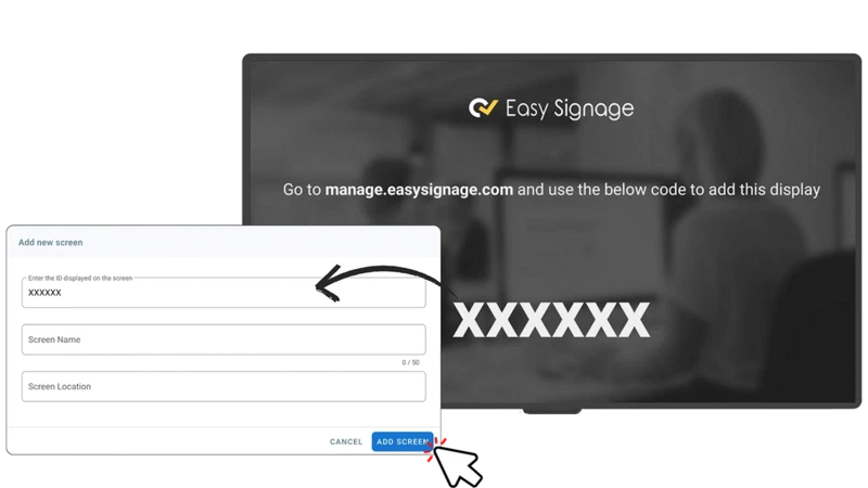 Add EasySignage Screen