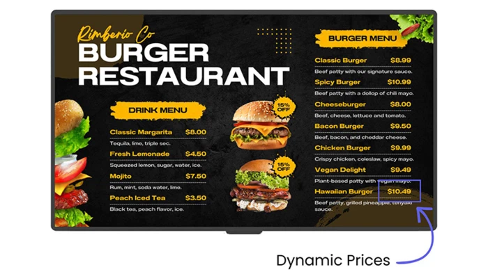 Dynamic Digital Menu Board