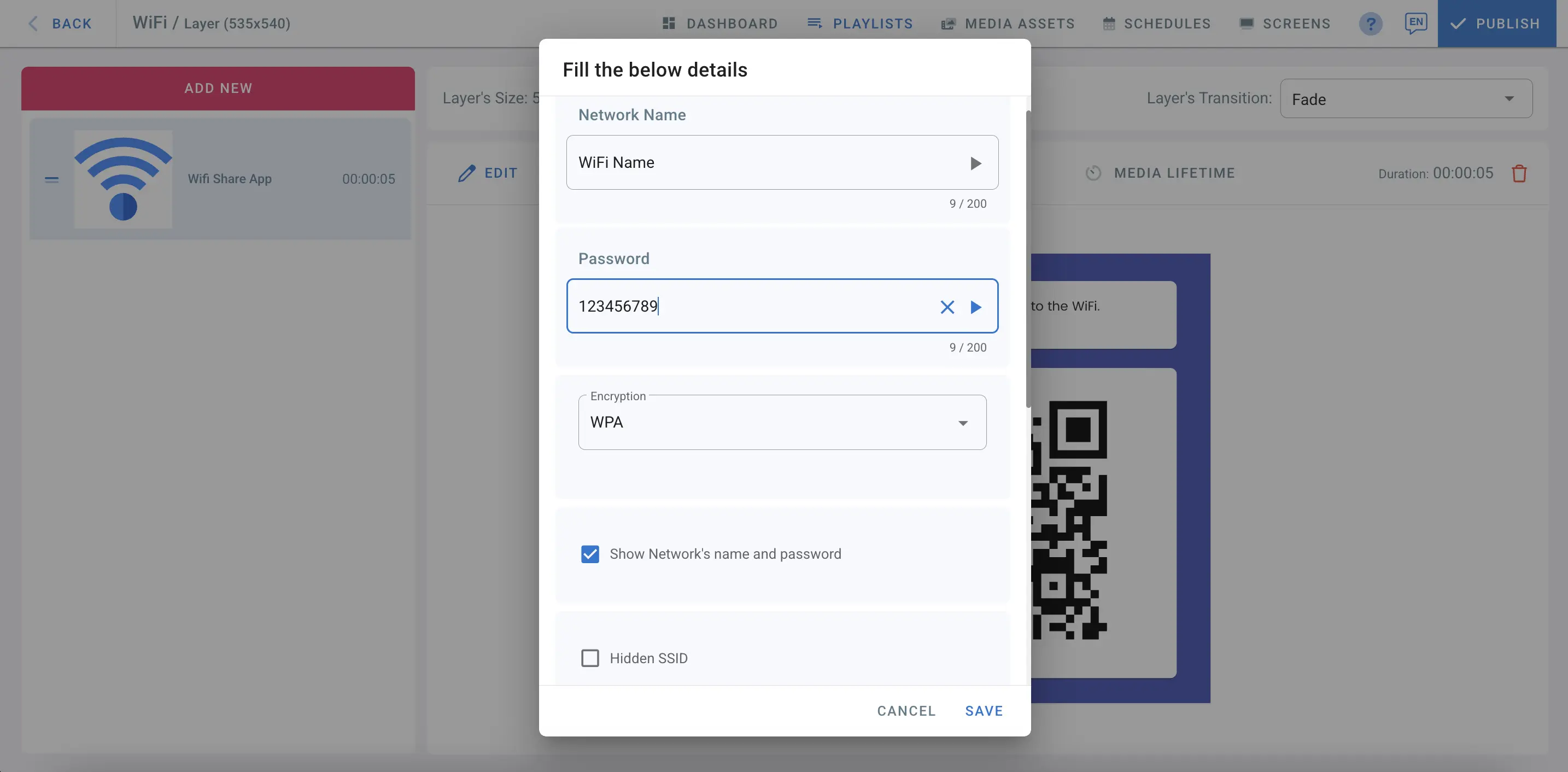 WiFi App Settings