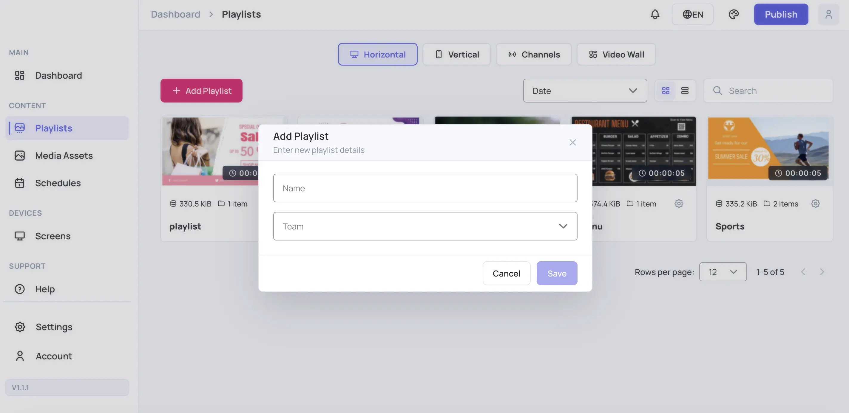 Add a playlist