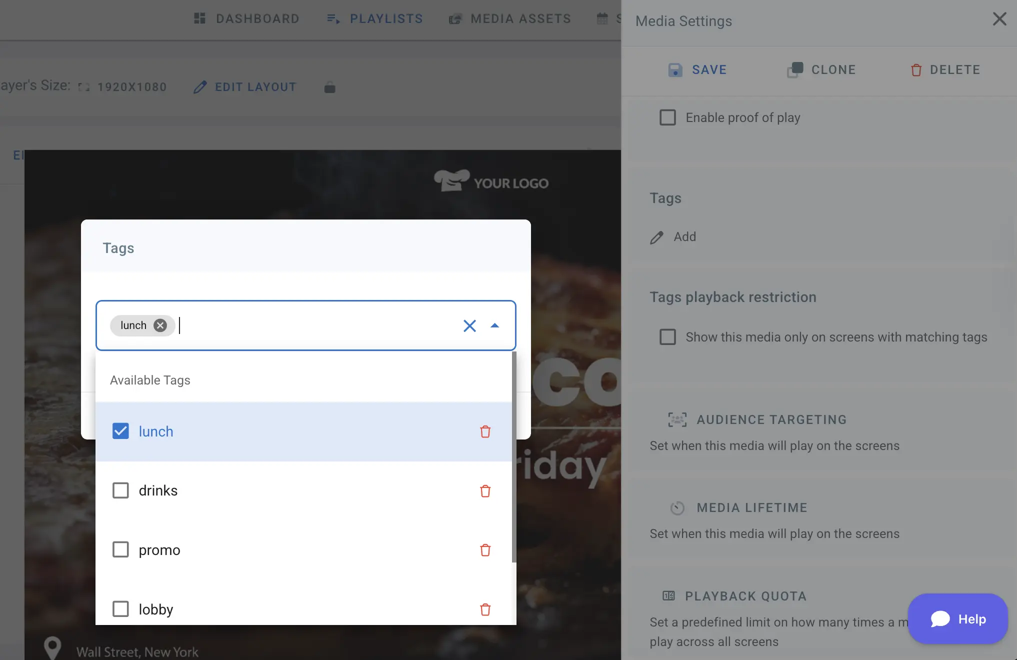 Tags Settings