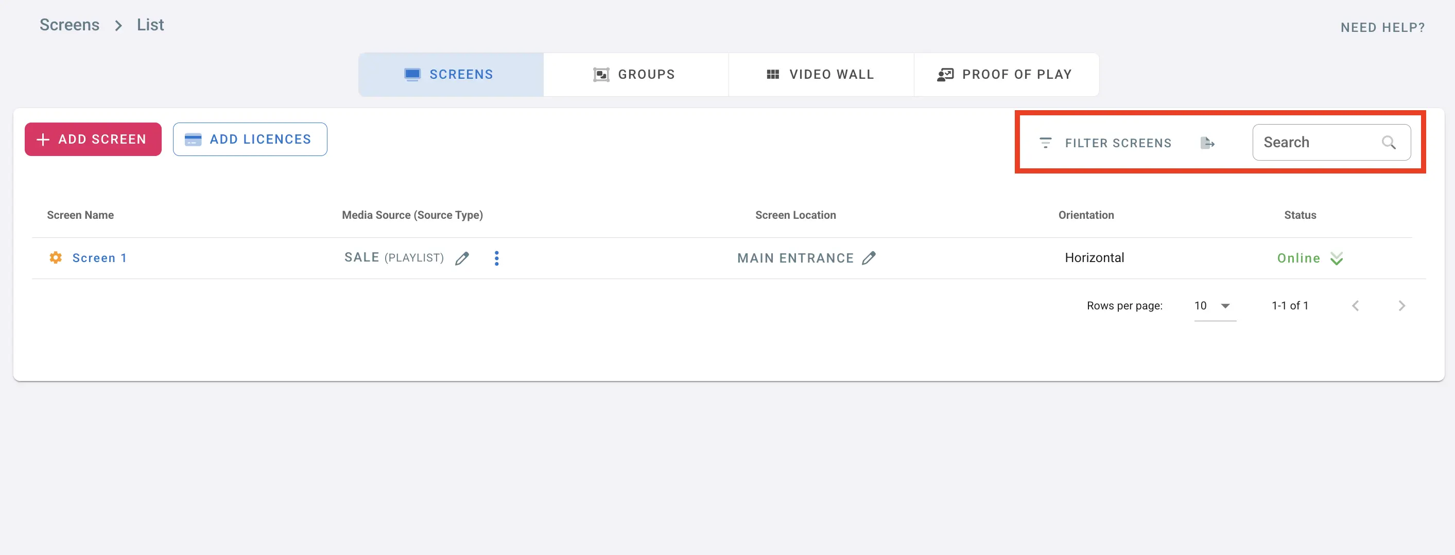 Filter and Search
