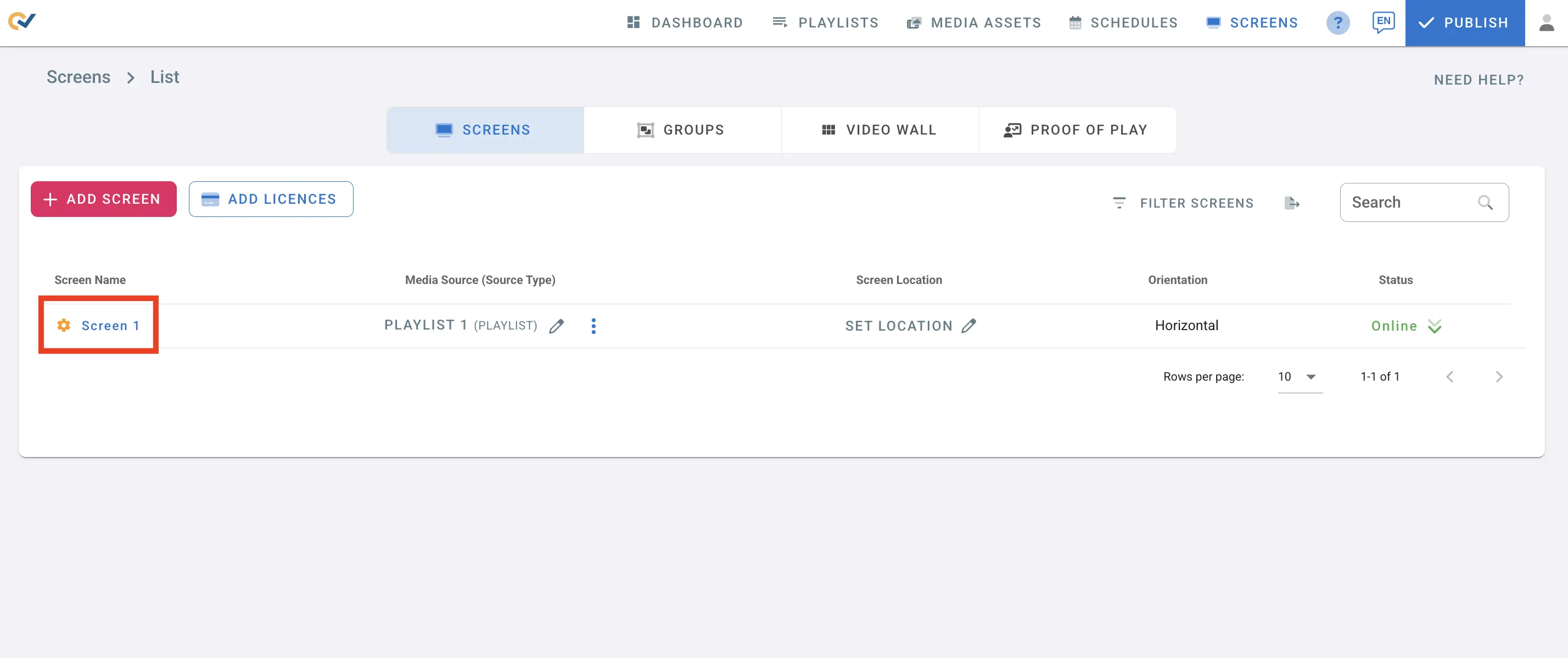 Settings Button