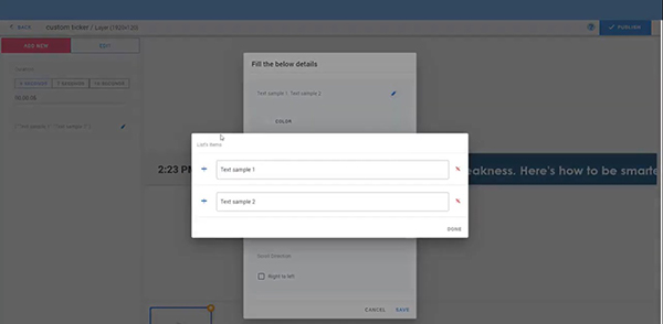 Ticker custom
