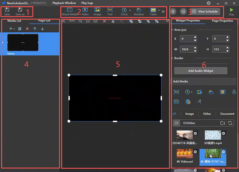ViPlex Express widget tab