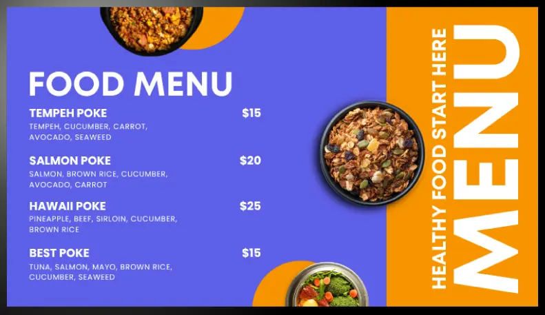 Digital Signage Menu Template