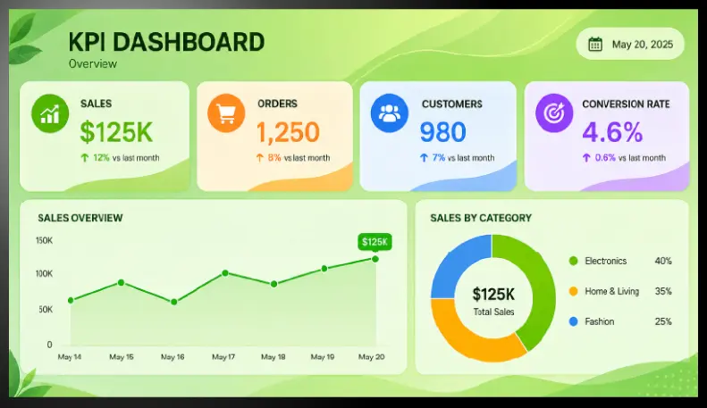 KPI dashboard template