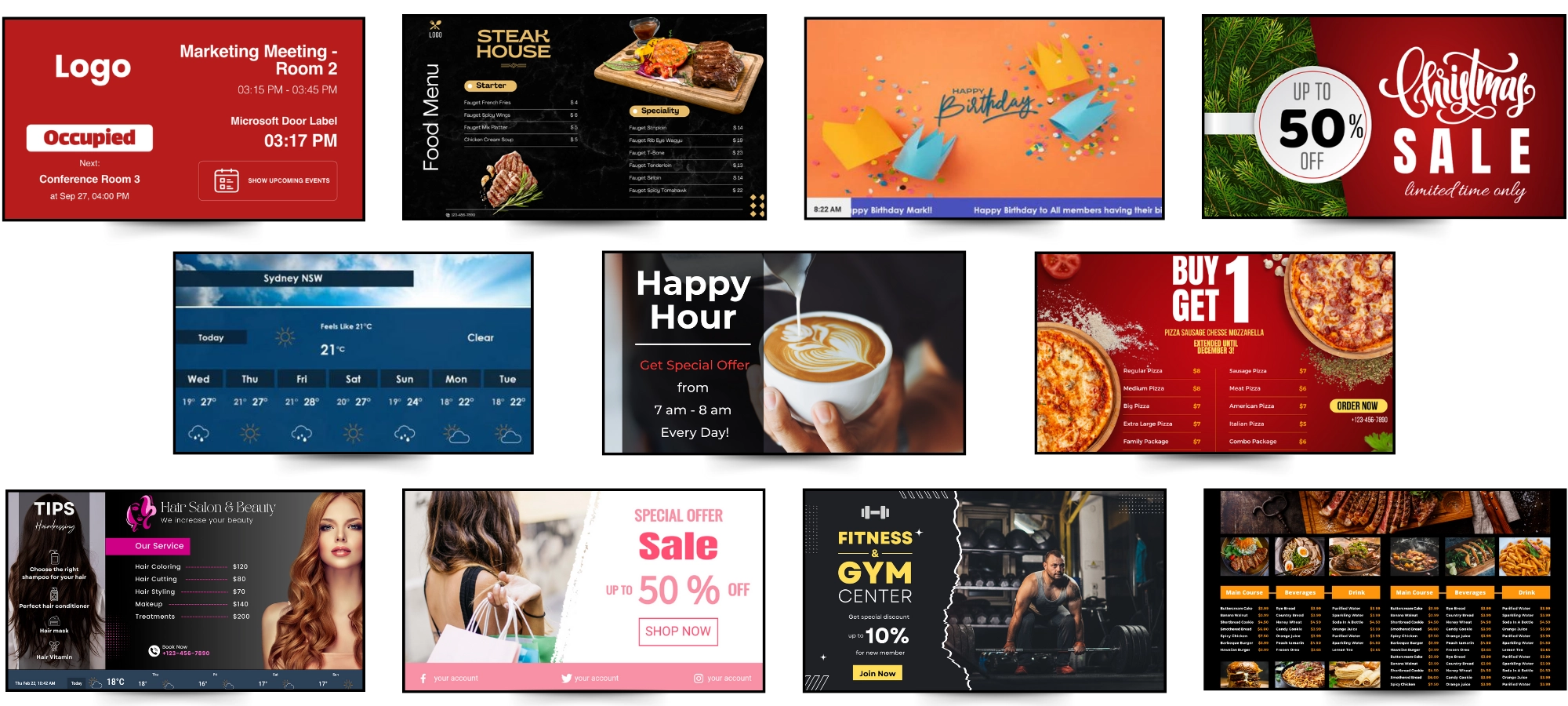 digital signage templates